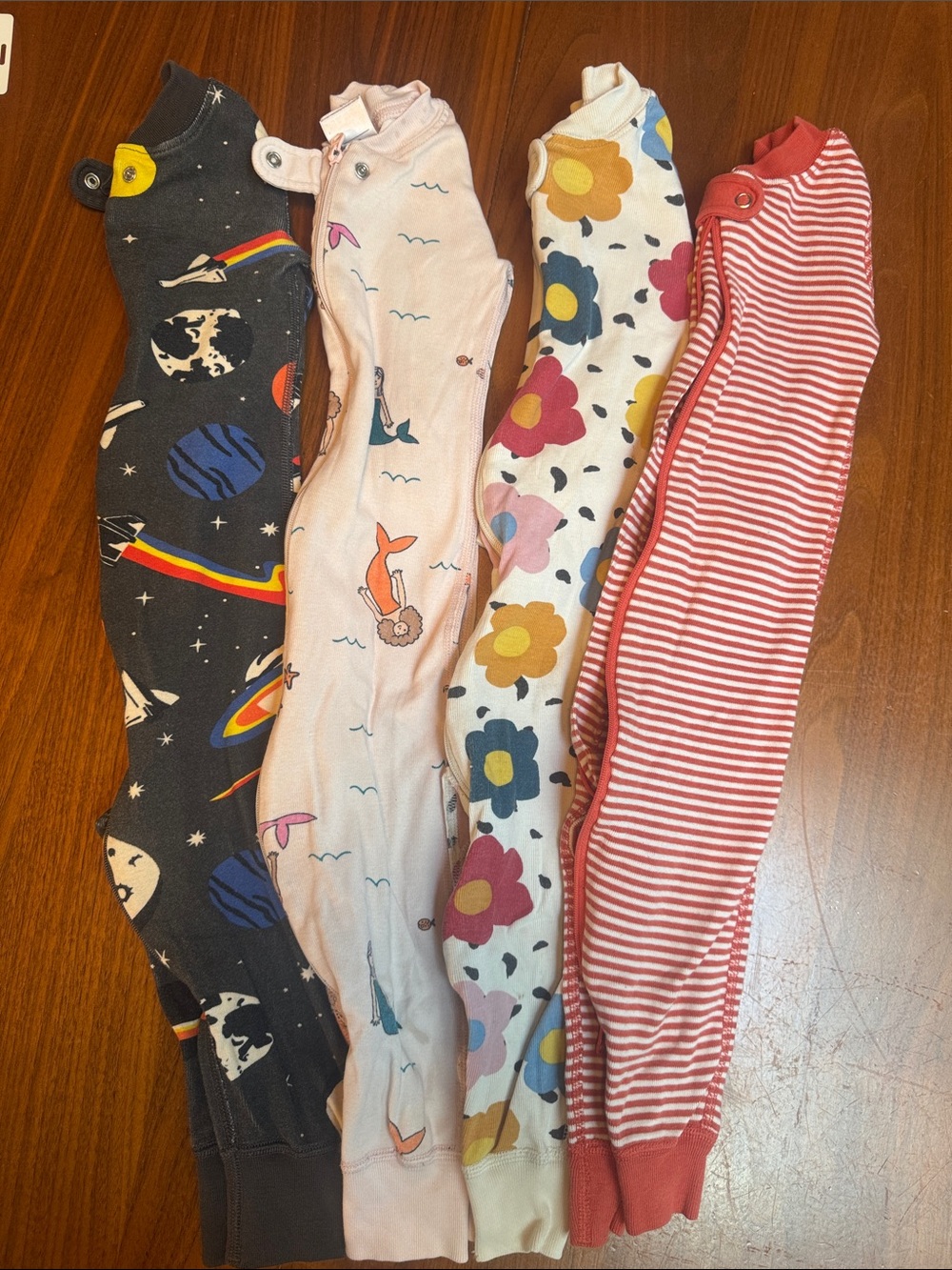 18-24M BUNDLE: Kids Floral & Stripe One-Piece Pajama (Red Stripe, Pink, Multi)